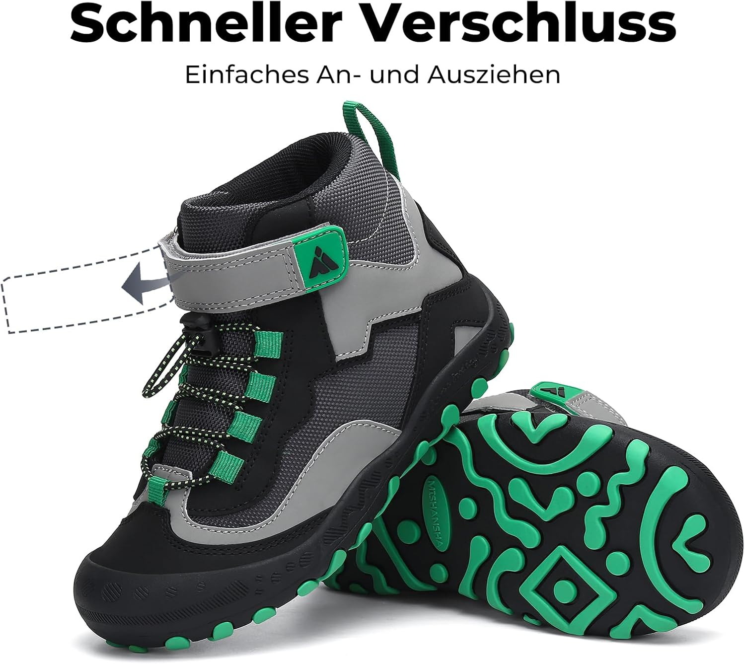 Thumbnail 4 de Mishansha Kinder Wanderschuhe & Trekkingstiefel – leicht, rutschfest und mit Schnellverschluss