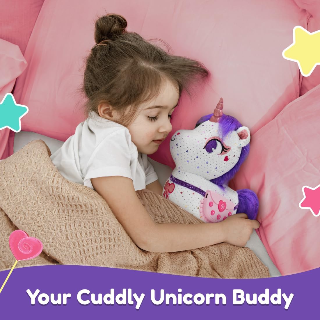 Detalle 2 de Shifu PlayShifu Smart Talking Plush Toy – ZeeZee Unicorn (Interactive Singing & Storytelling)