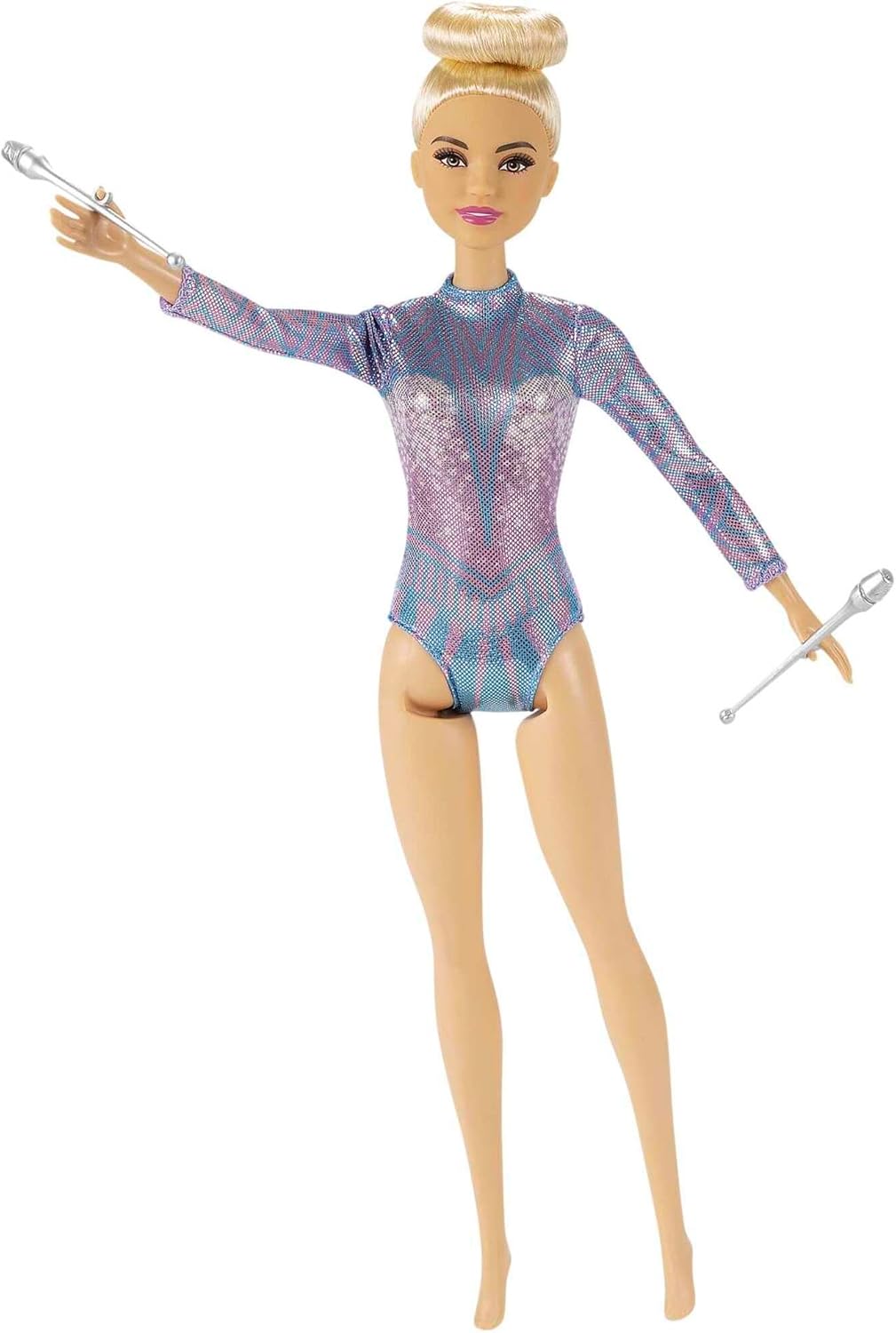 Detalle 2 de Barbie Quiero ser Gimnasta Rítmica 🏆 Muñeca Rubia y Accesorios