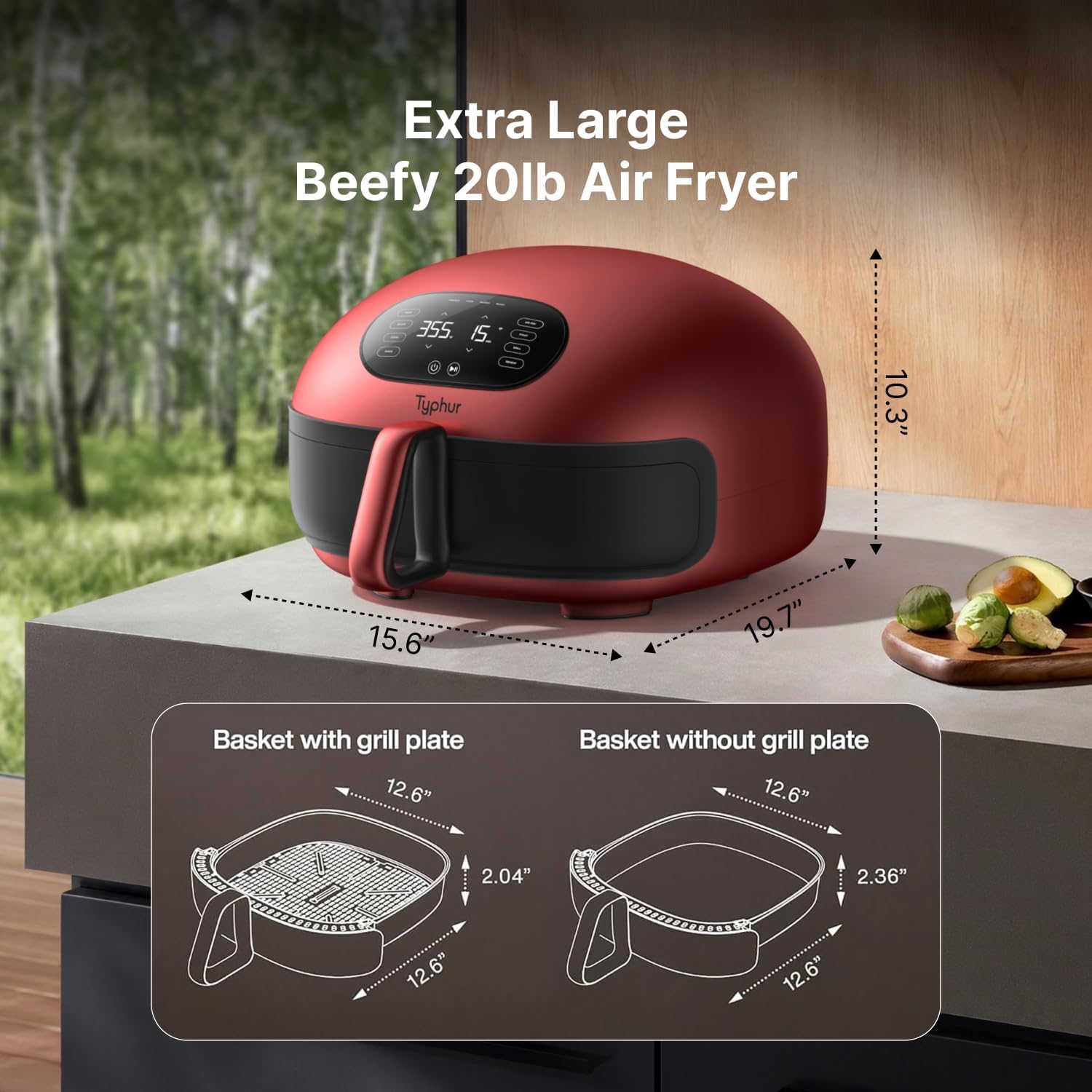 Detalle de Typhur Dome 2 Large AI Smart Air Fryer with Dual Top & Bottom Heating
