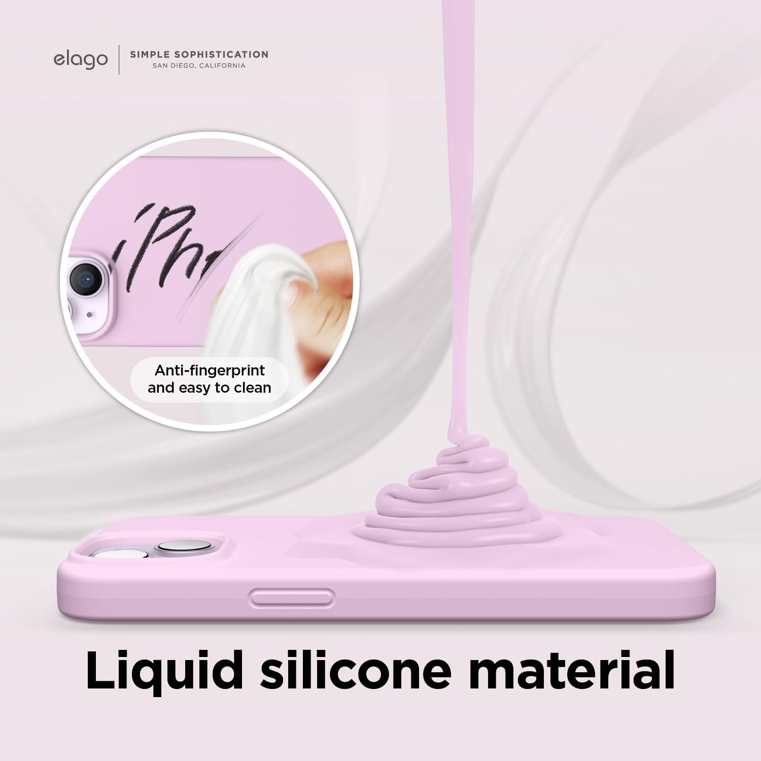 Thumbnail 3 de elago Liquid Silicone Case for iPhone 14 (6.1") – Premium 3-layer silicone cover in Light Lilac