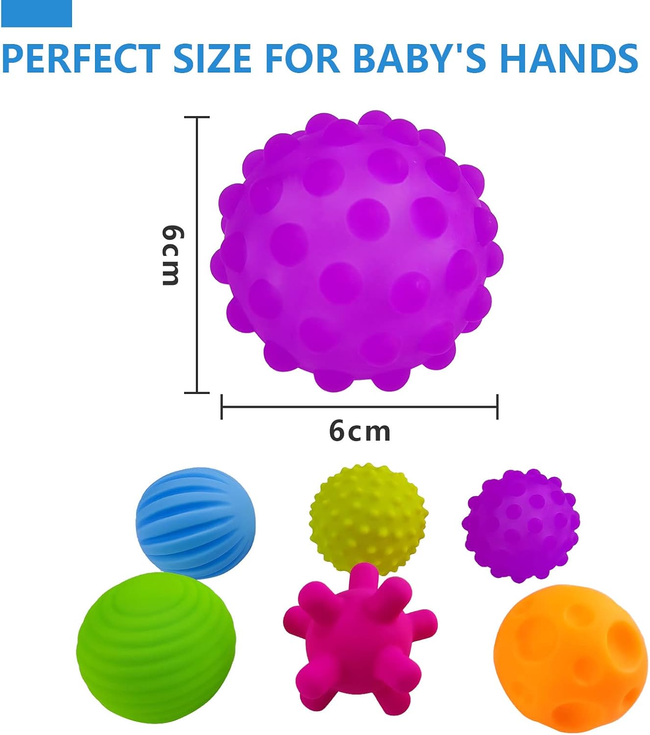 Thumbnail 2 de VintageⅢ Multi Texture Toddler Balls 6-piece set
