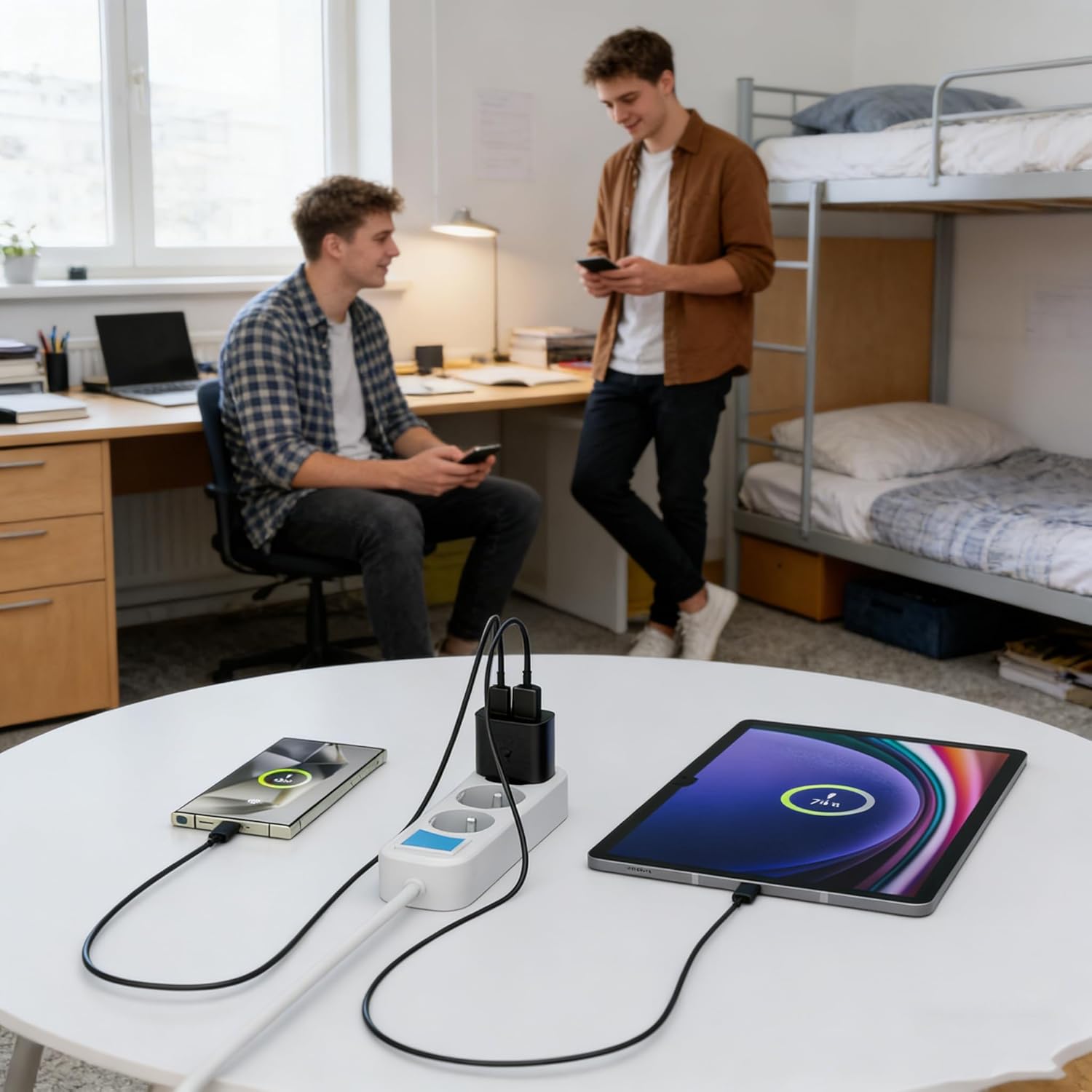 Detalle 2 de Caricabatterie da auto Samneer 25W USB‑C + 15W USB‑A: ricarica rapida e duale per smartphone e accessori
