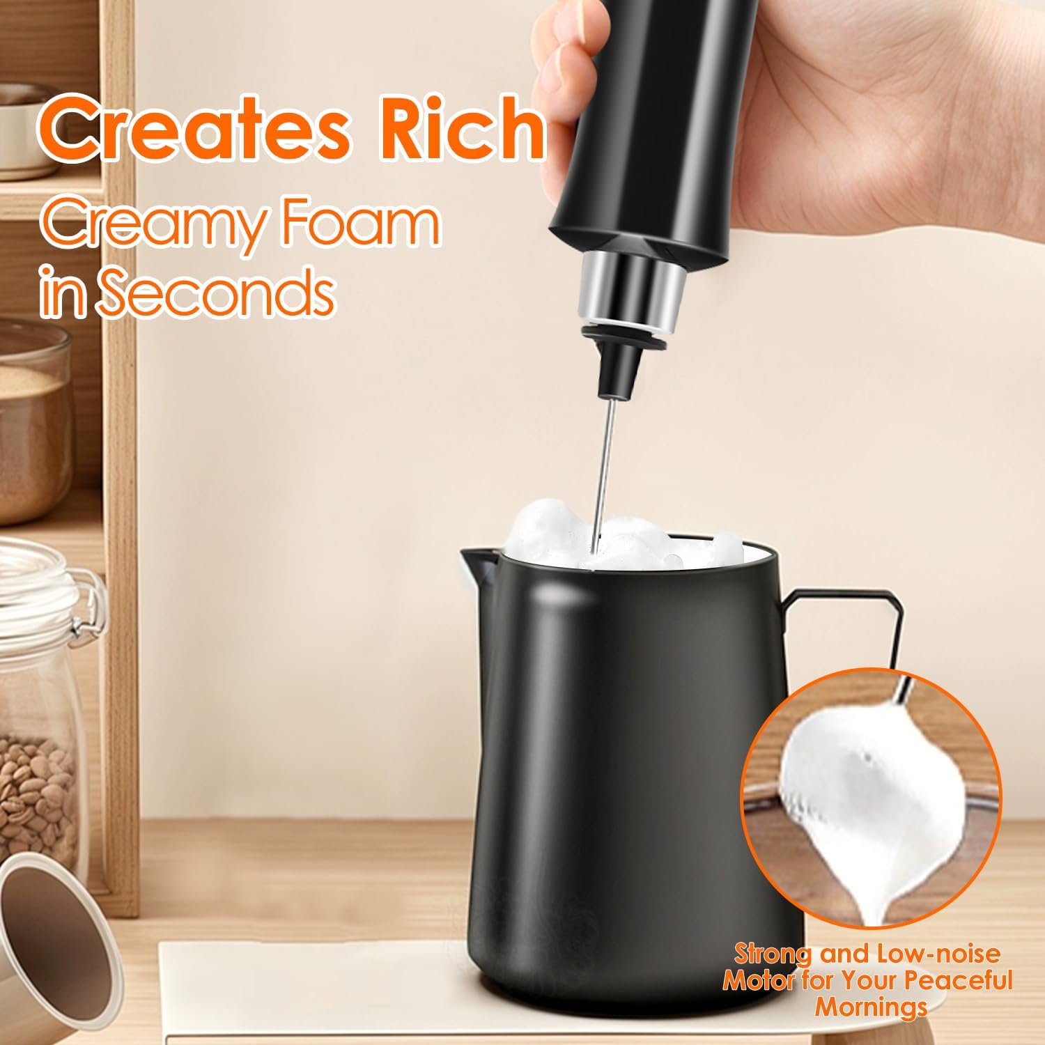 Thumbnail 4 de Rechargeable Milk Frother with 3 Speeds ⚡