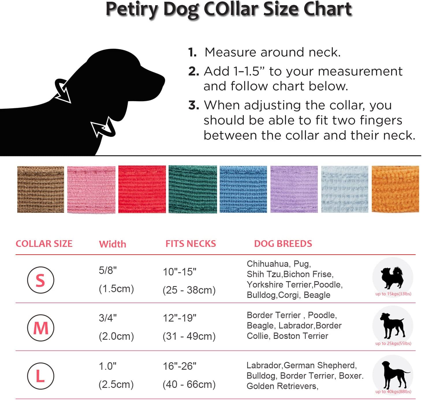 Detalle de Petiry Soft Dog Collar with Safety Metal Buckle — Adjustable Velvet Corduroy for Large Dogs (40-66cm) in Baby Pink