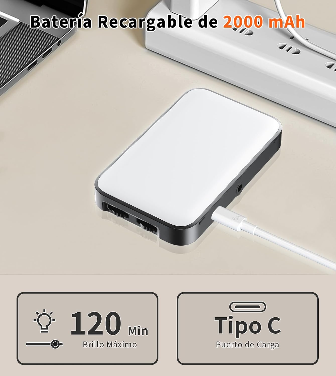 Thumbnail 5 de TONEOF Luz Móvil Recargable con Difusor y Soporte