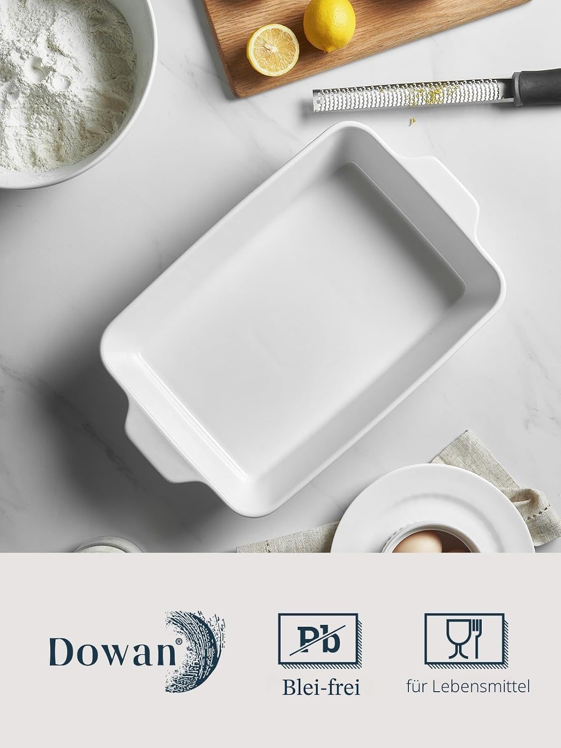 Detalle de DOWAN 9x13 ceramic baking dish, 4.2 qt