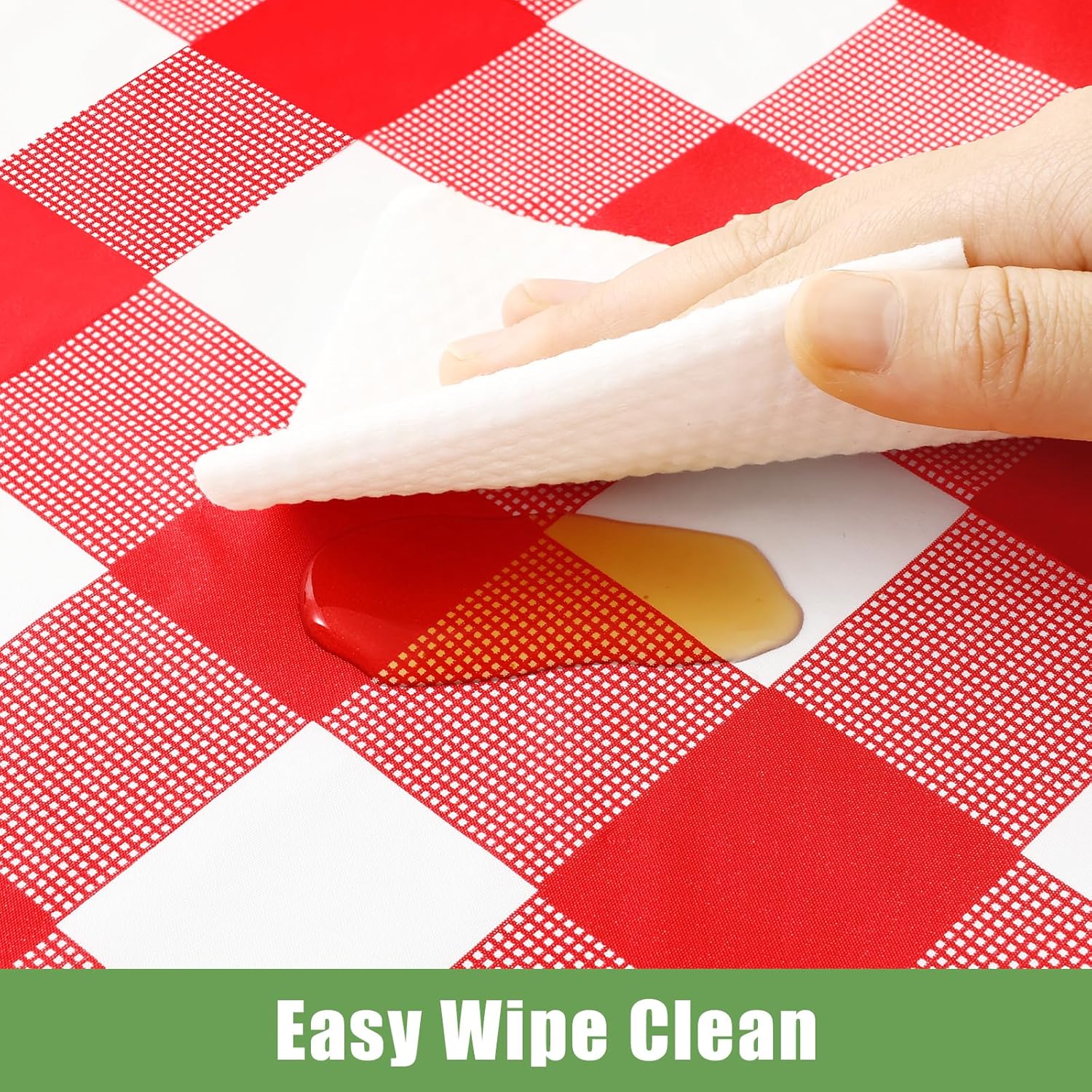 Thumbnail 3 de Smiry 3-Pack Red Gingham Disposable Tablecloths (54" x 108")