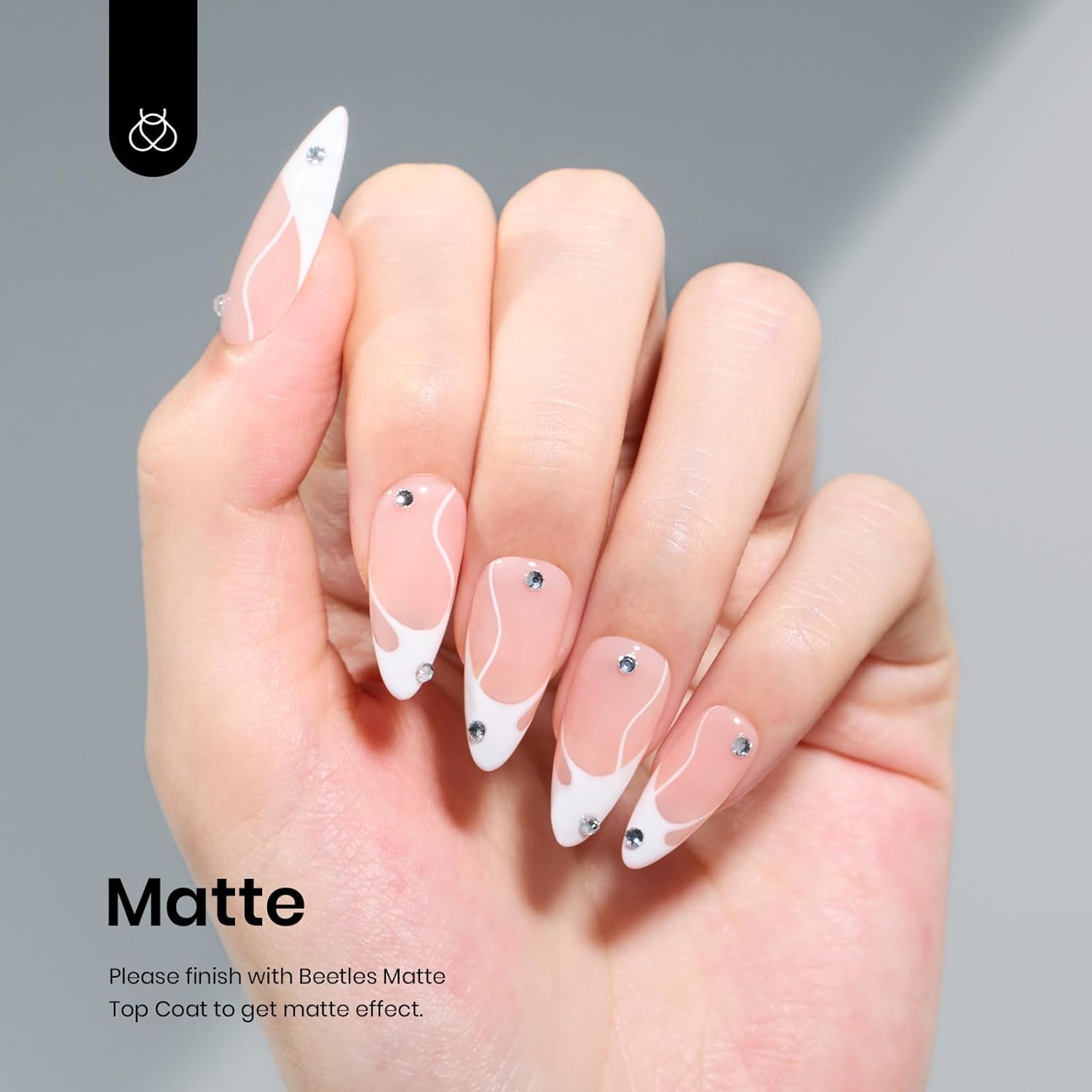 Detalle 2 de beetles Neutral Gel Nagellack A732 – Milky White Jelly Gel Polish (15 ml), UV/LED, soak-off