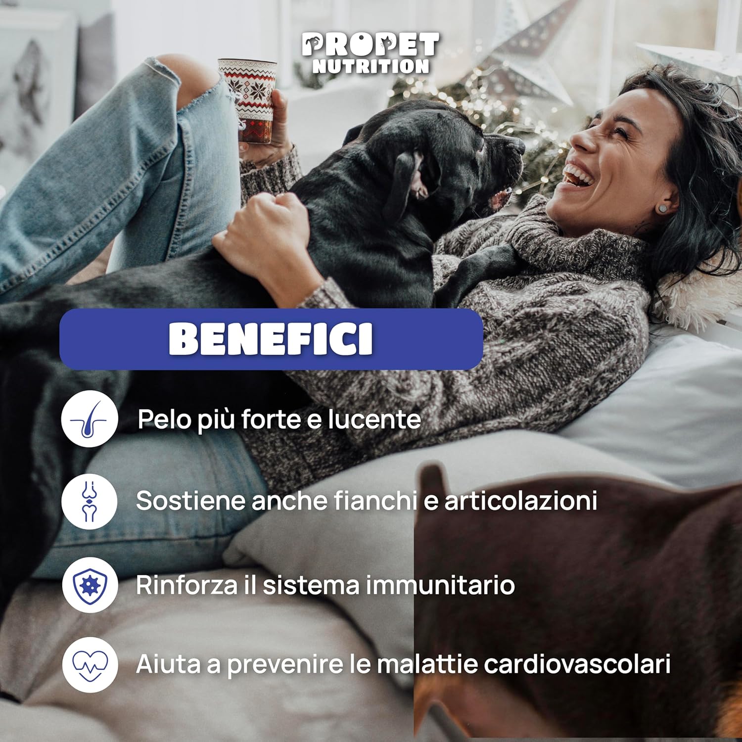 Detalle de Omega 3 Cani e Gatti. 60 Capsule: olio di pesce selvaggio con vitamina E per pelle, pelo, cuore e articolazioni