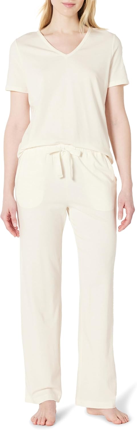 Thumbnail 6 de Amazon Essentials women’s soft cotton-modal pyjama set with short-sleeve T-shirt and relaxed trousers