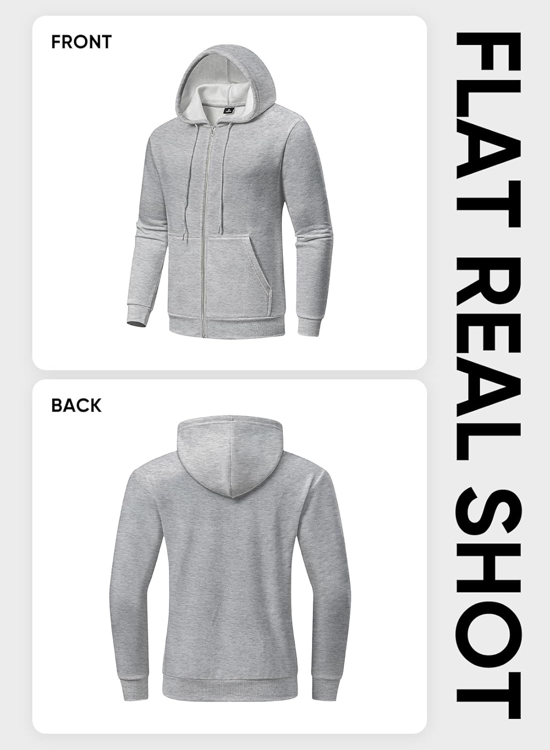 Thumbnail 6 de JMIERR Hoodie Herren Baumwolle Einfarbig mit Reißverschluss – Sweatjacke Langarm, warm und alltagstauglich