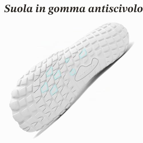 Detalle de SAGUARO Scarpe Barefoot Minimaliste Uomo Donna Multisport — Bianco, 47 EU