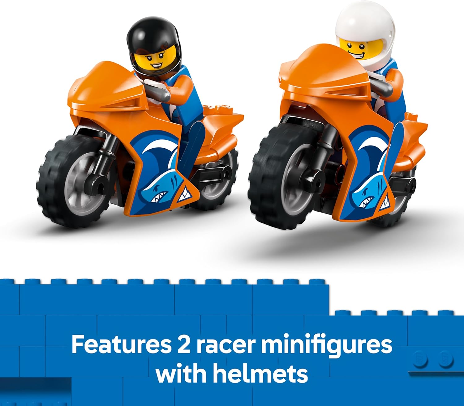 Detalle de LEGO City Motorcycle Transporter 60491 – Fine motor skills toy with flatbed truck, 2 motorbikes, 2 minifigures and ramp