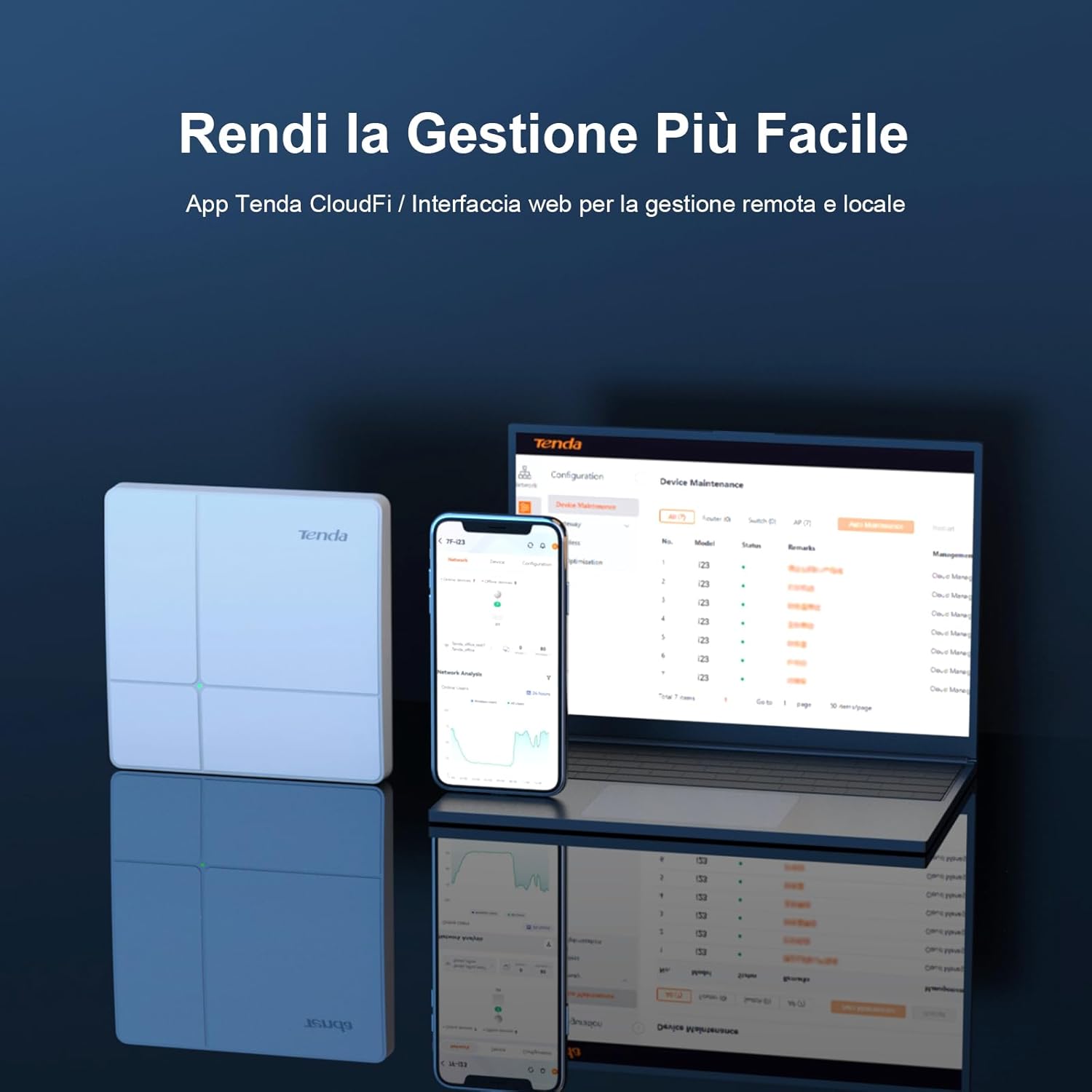 Thumbnail 4 de Tenda i23 AC1200 Wireless Access Point dual band con PoE+ 802.3at e gestione via app o web