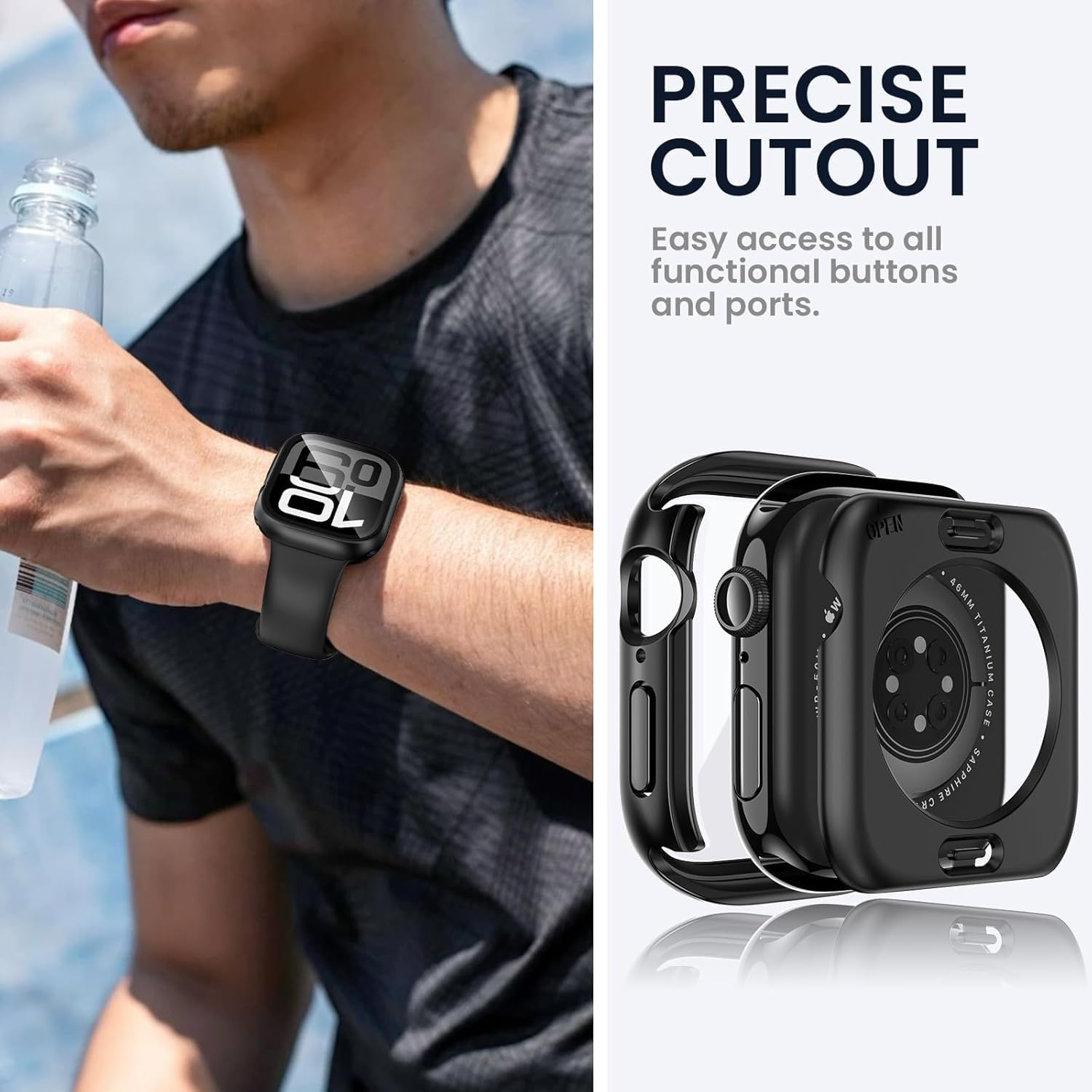 Thumbnail 6 de Tensea 2 in 1 Waterproof Apple Watch Screen Protector Case for Series 11/10 (46mm)