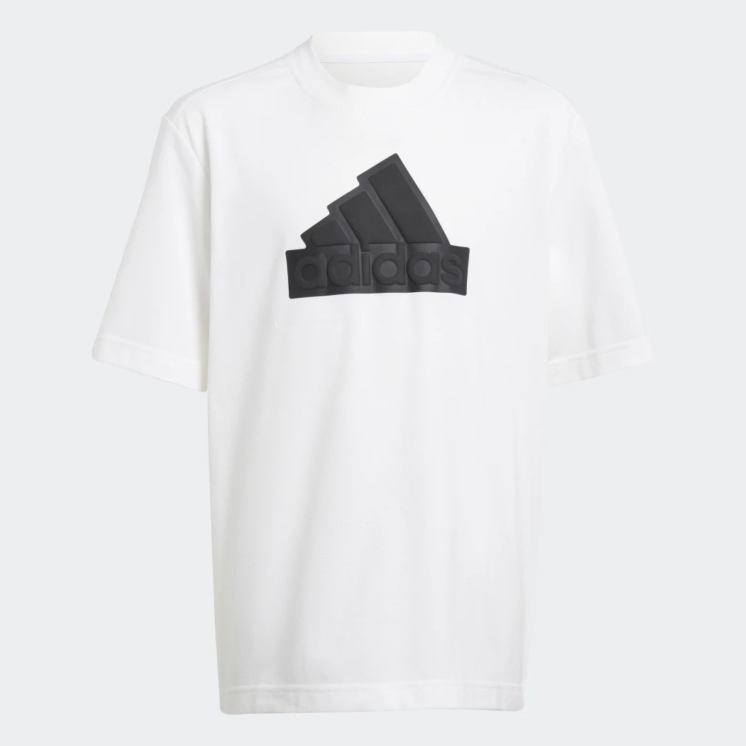 Detalle de Camiseta Future Icons Logo Piqué de Adidas en blanco