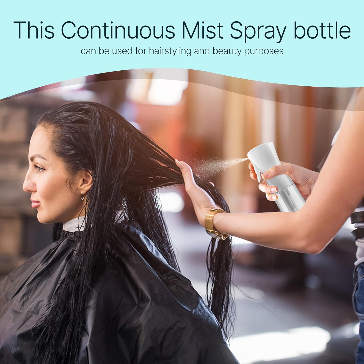 Detalle 2 de BeautifyBeauties Continuous Mist Spray Bottle (10.1 Ounce) for Hair, Plants, Cleaning & More