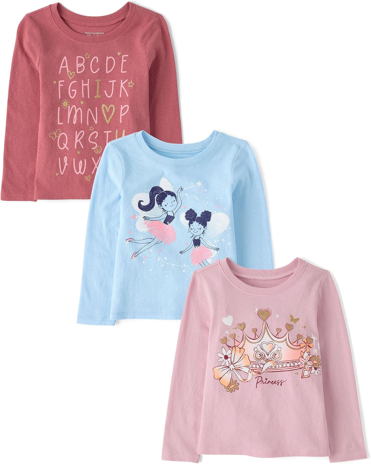 Detalle de The Children's Place Baby Girls' and Toddler Graphic T-Shirts, 3-Pack, Cotton Jersey