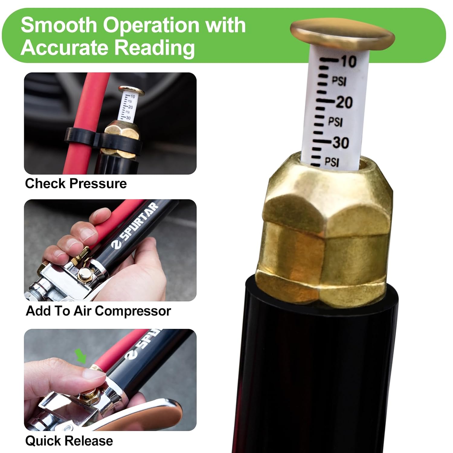 Thumbnail 3 de Spurtar 10-120 PSI Tire Pressure Gauge