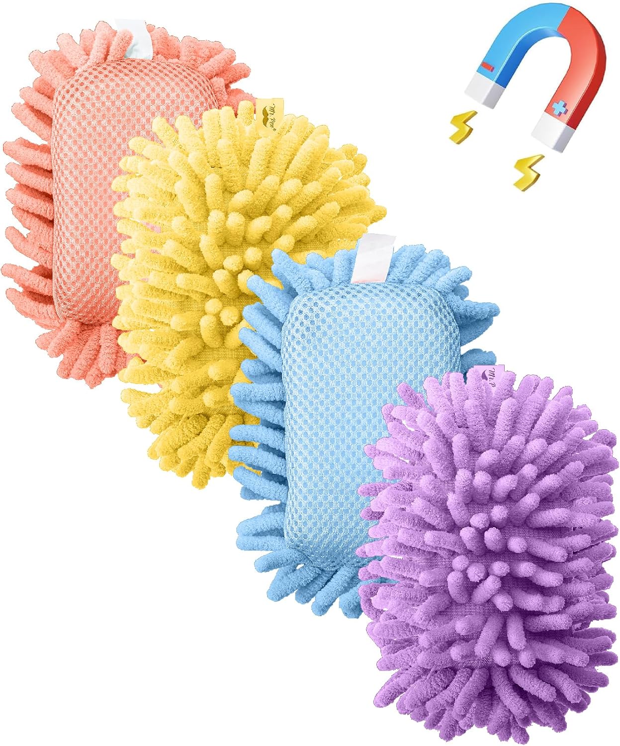 Detalle de Mr. Pen UDEL004M433VC Magnetic Microfiber Whiteboard Erasers, 4-Pack