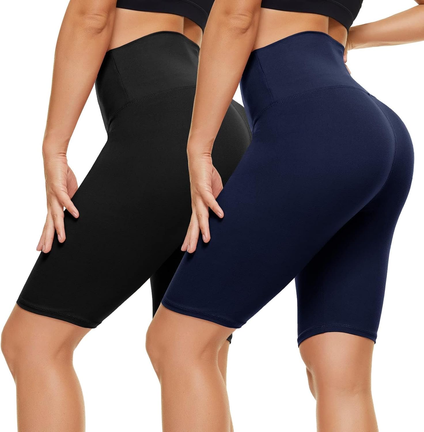 Detalle 2 de CAMPSNAIL 2er Pack Radlerhosen Damen High Waist – kurze Sporthose/Leggings für Training und Alltag