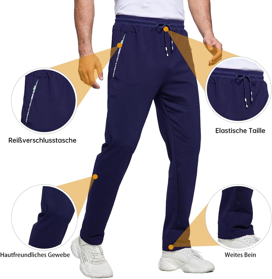 Thumbnail 3 de ZOXOZ Pantaloni sportivi uomo in cotone con coulisse e tasche con zip
