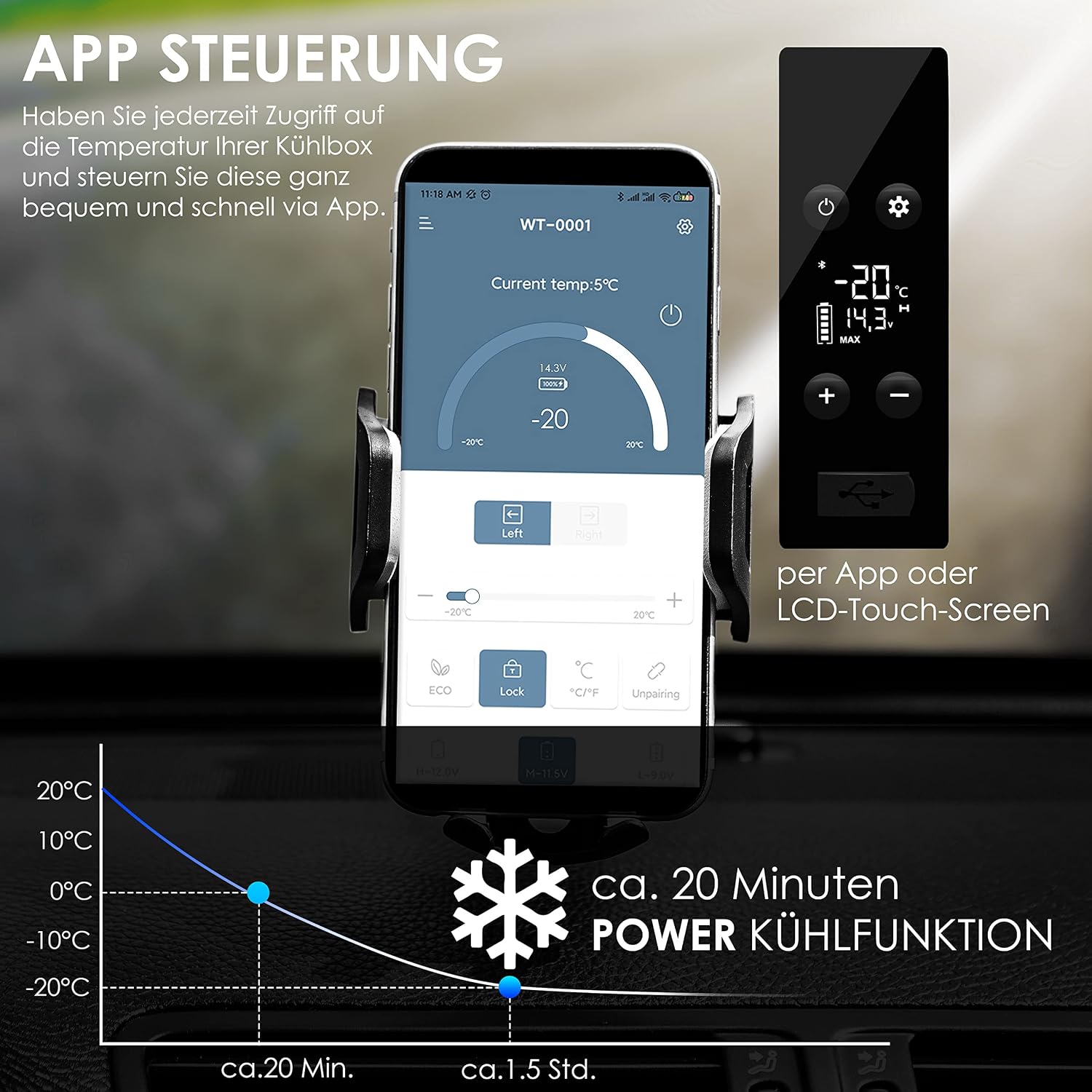 Thumbnail 7 de KESSER® Nevera portátil con compresor y control APP