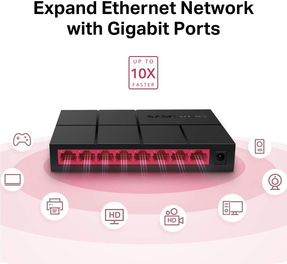 Detalle de MERCUSYS MS108G 8-Port Gigabit Switch