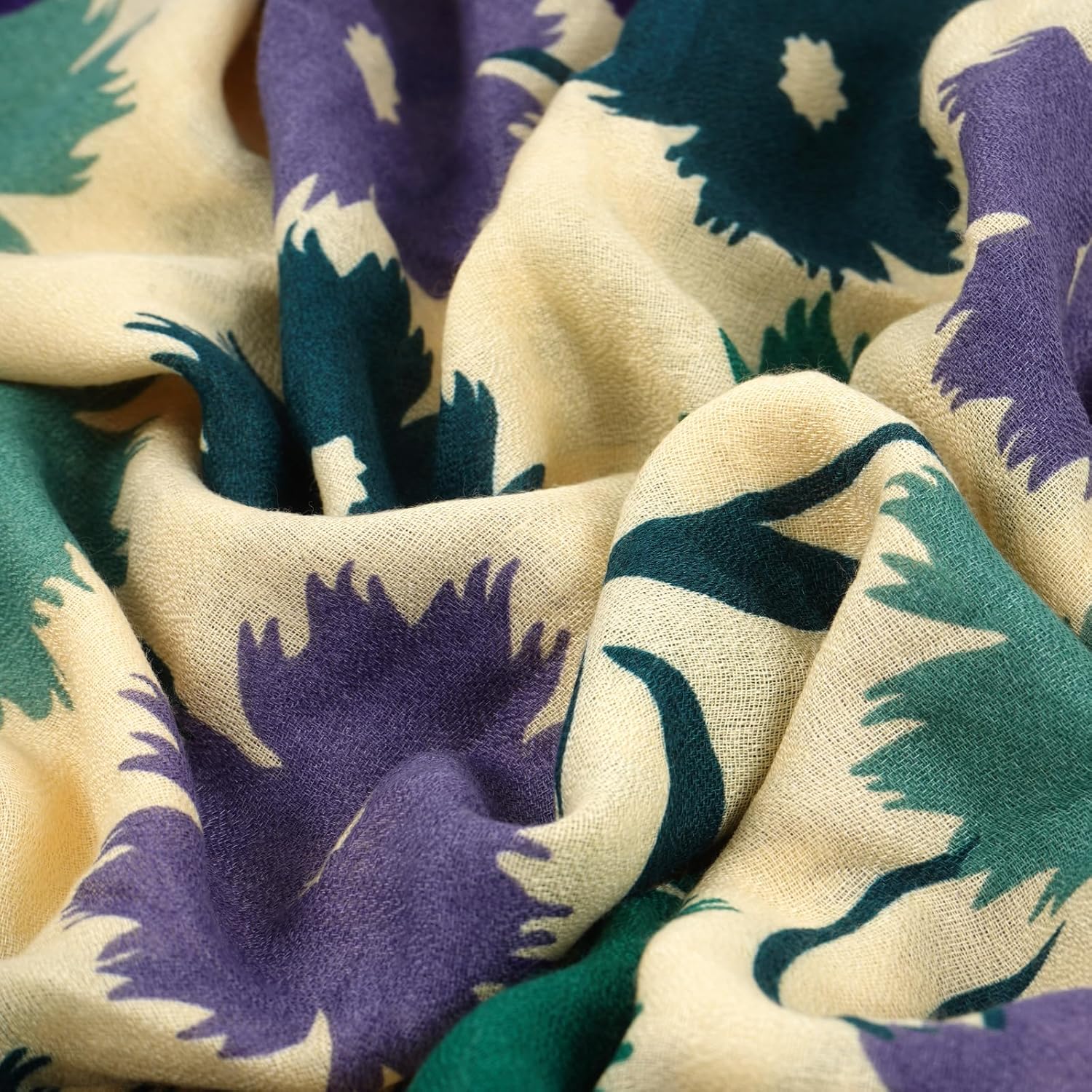 Thumbnail 2 de DAMILY Écharpe légère femme motif floral 180 x 70 cm en coton fin (wrap / châle)