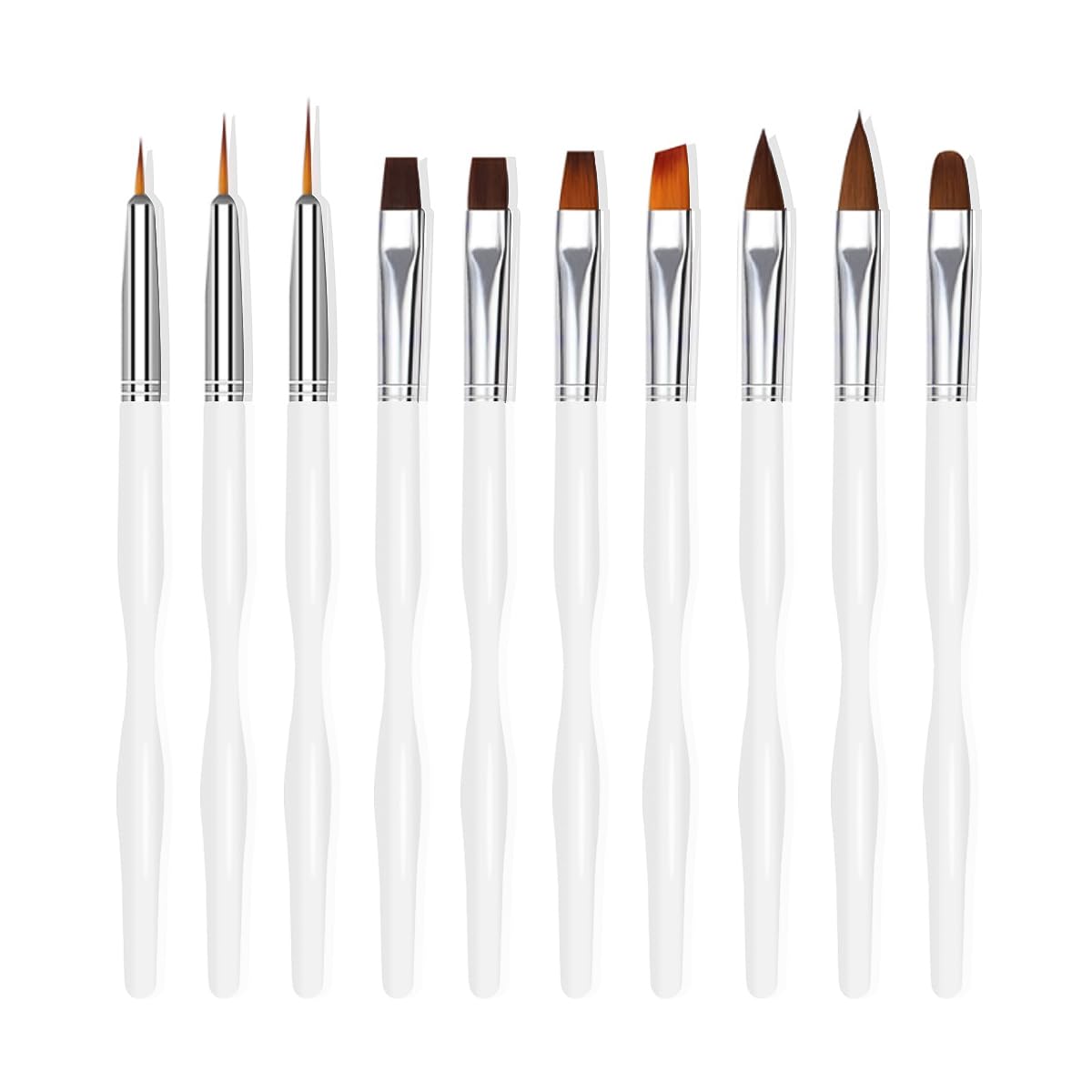 Detalle de ZEOHBETY Nagelkunstpinsel-Set (10-teilig) – Fine-Liner & Nageldesign-Malpinsel, weiß