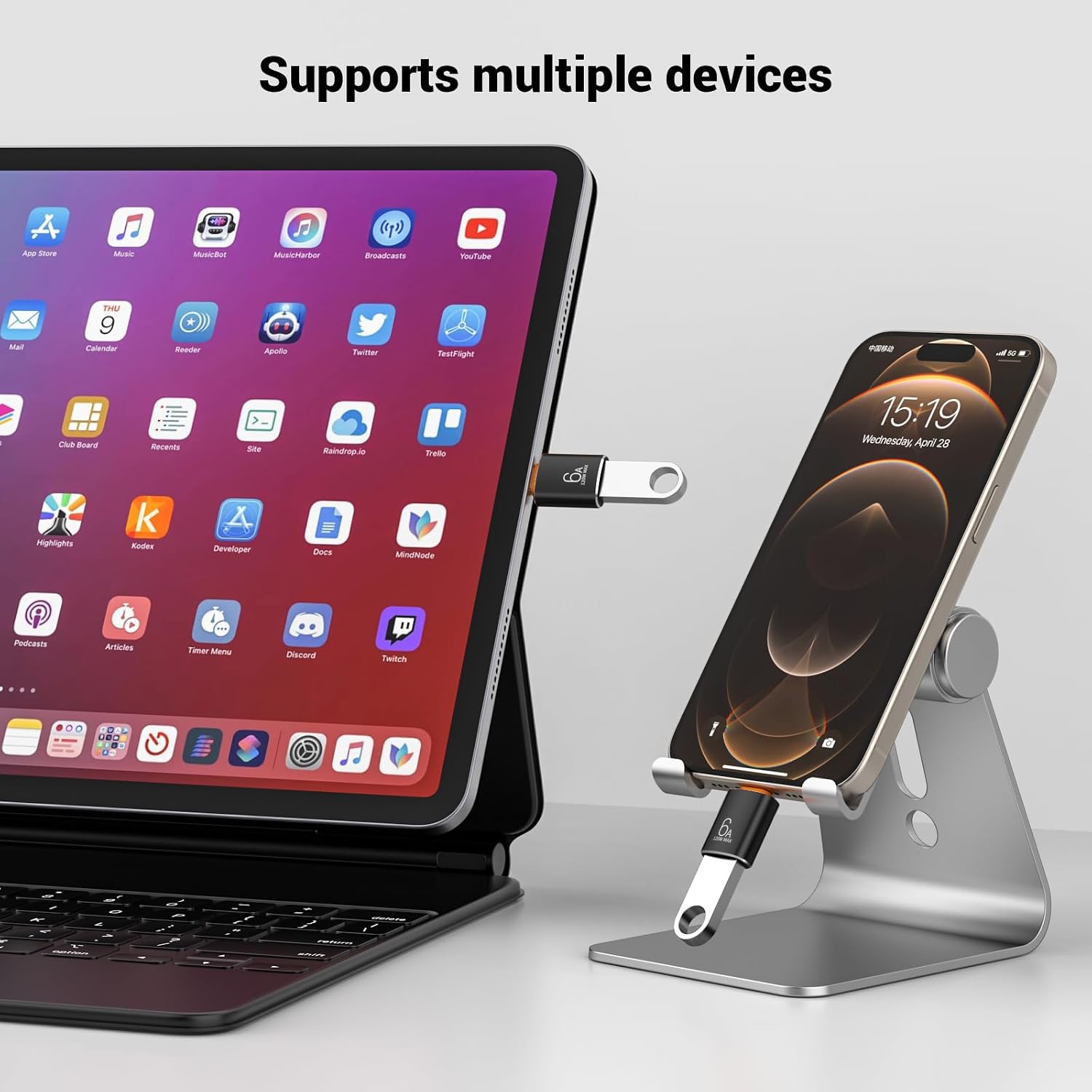 Detalle de 10-Pack USB-C to USB Adapter (USB 3.1) & USB-C Charger Cable Adapters, 10Gbps/120W