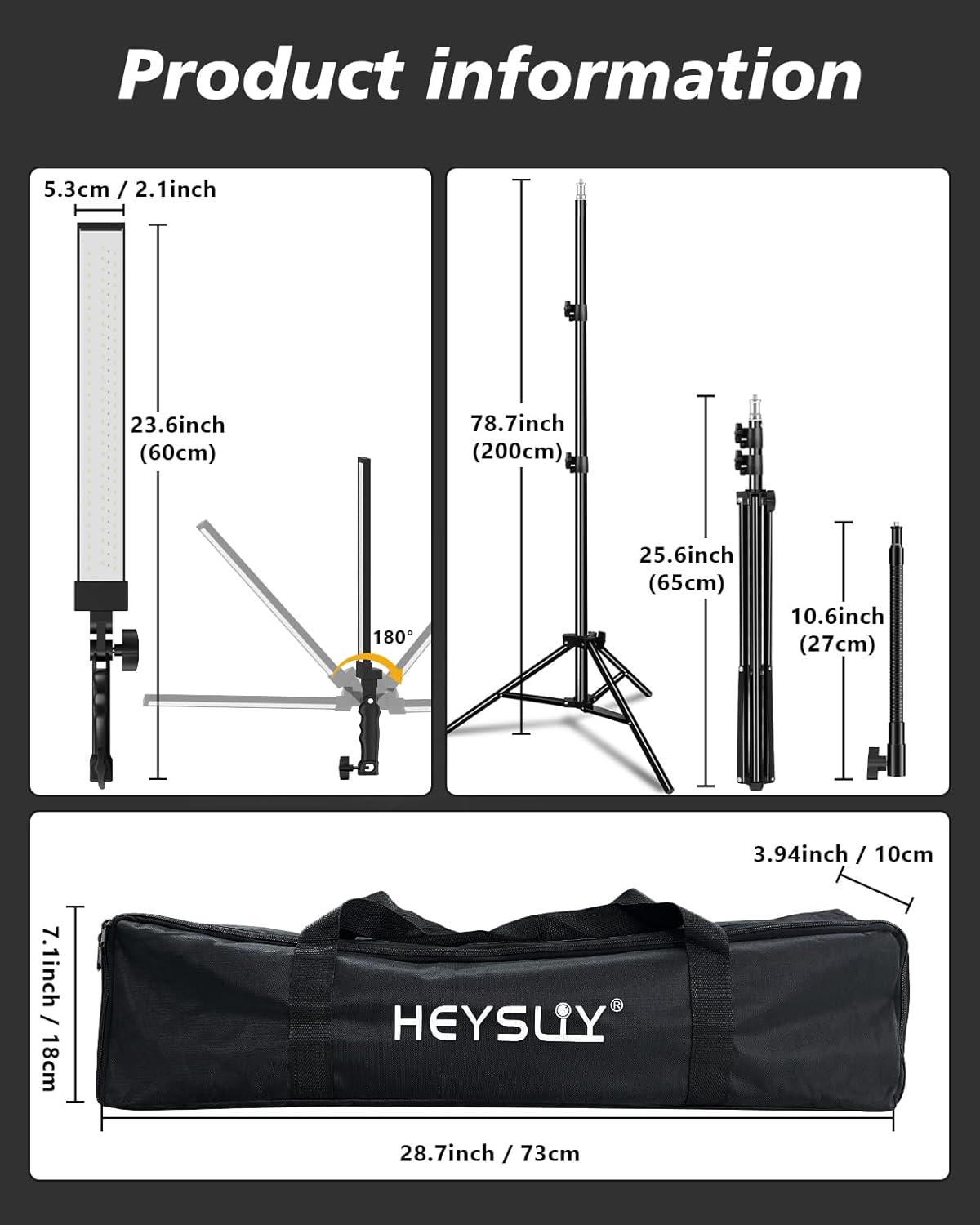 Thumbnail 6 de Heysliy Photography Studio LED Lighting Kit 2m