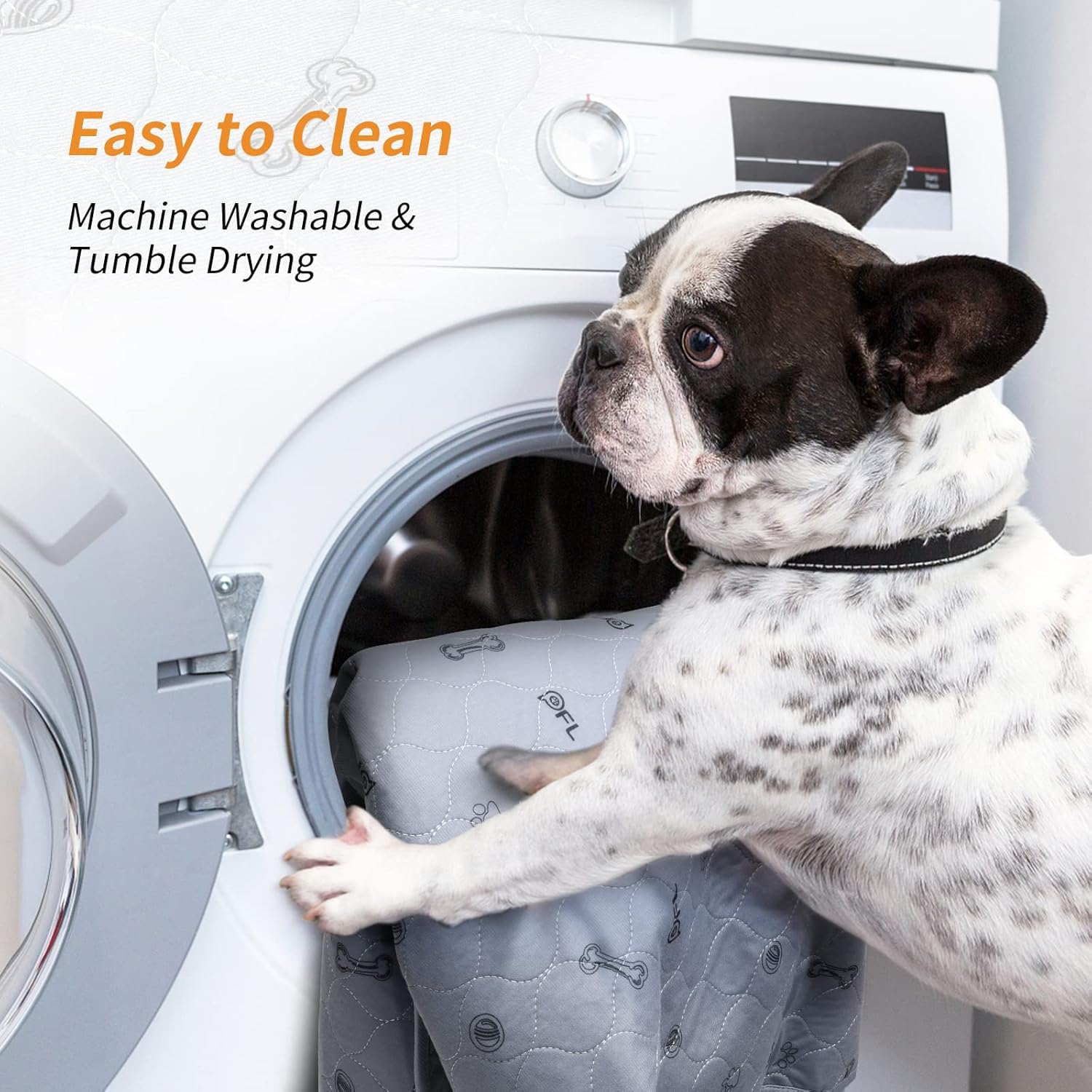 Detalle 2 de Washable Pee Pads for Dogs (2 Pack) – Reusable Puppy Pads 92 x 104CM with Non-Slip Backing