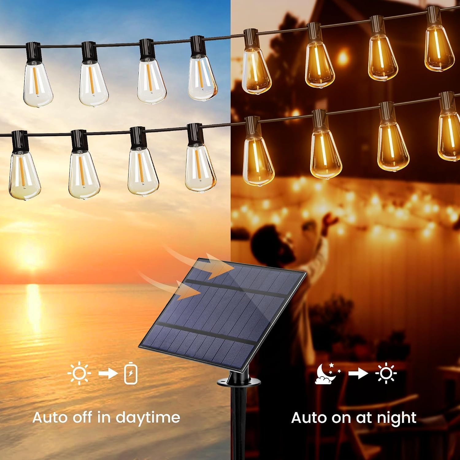 Thumbnail 4 de OHLUX GLS-18J2P-E17-G40- Solar String Lights, 120 ft, 52 ST38 LEDs