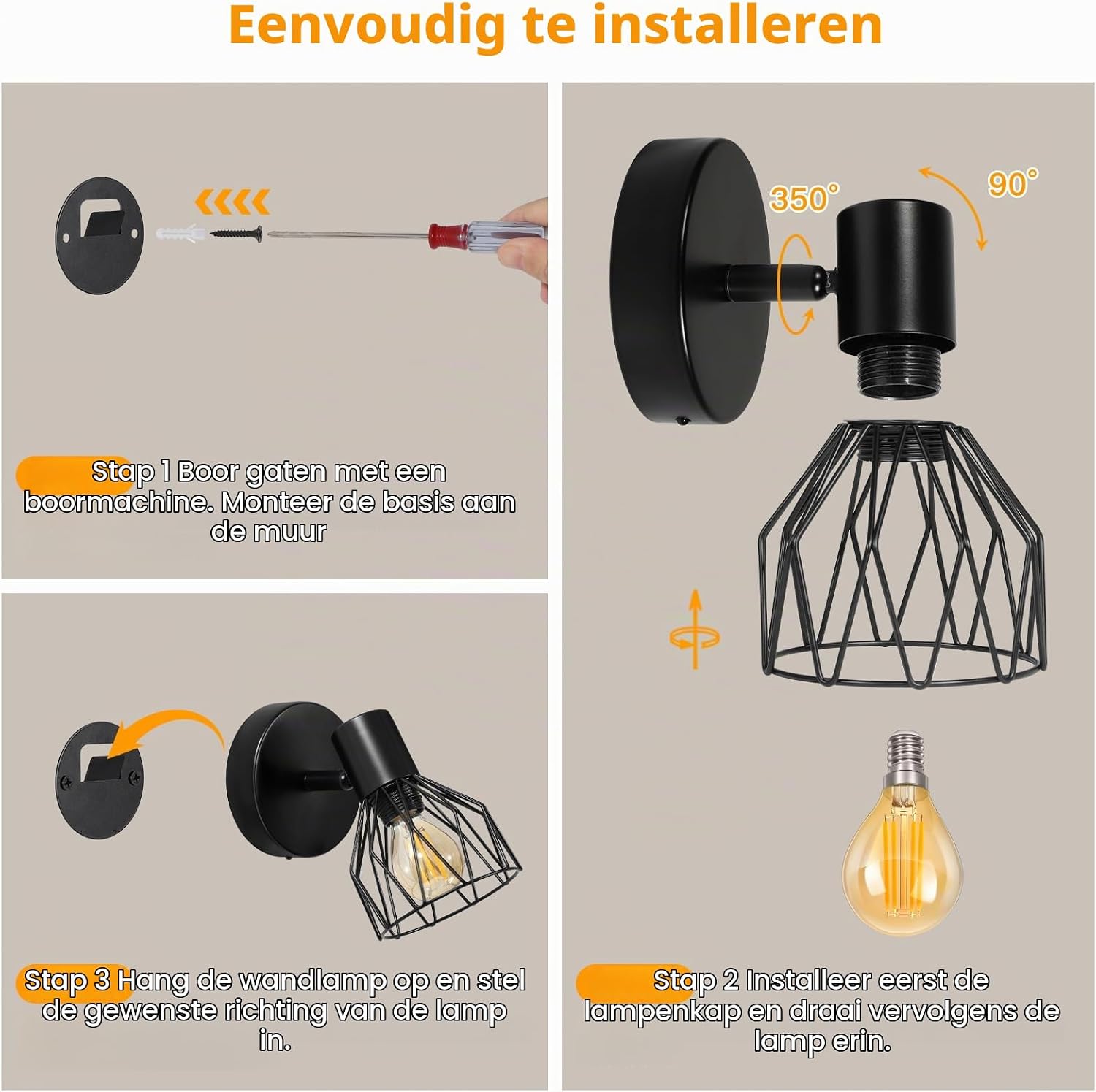 Thumbnail 4 de Dehobo D0832 draadloze wandlampen, set van 2 met dimbare ledverlichting