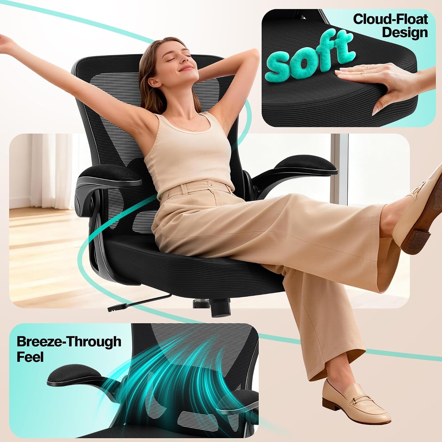 Thumbnail 5 de AreShark Office Chair Ergonomic Mesh 300 lb capacity