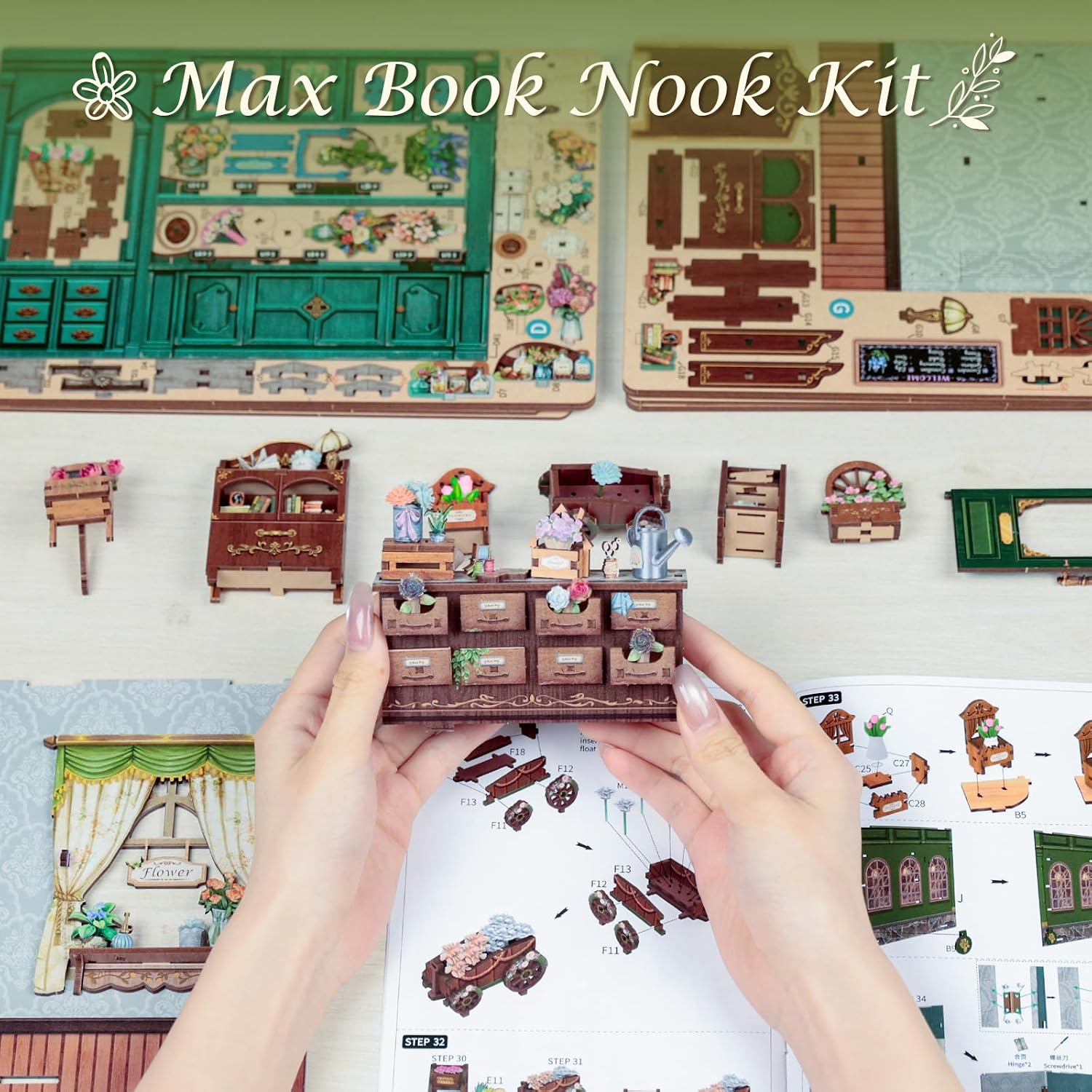 Detalle de CUTEBEE Kit Rincón de Libros Casa en Miniatura