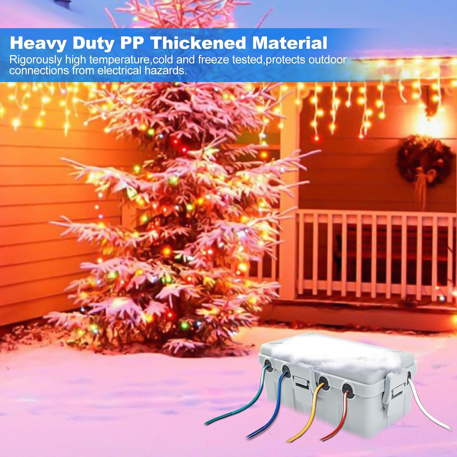 Detalle 2 de Hrensaw HM002 Outdoor Electrical Box, IP54, 6 Cable Entries, Gray