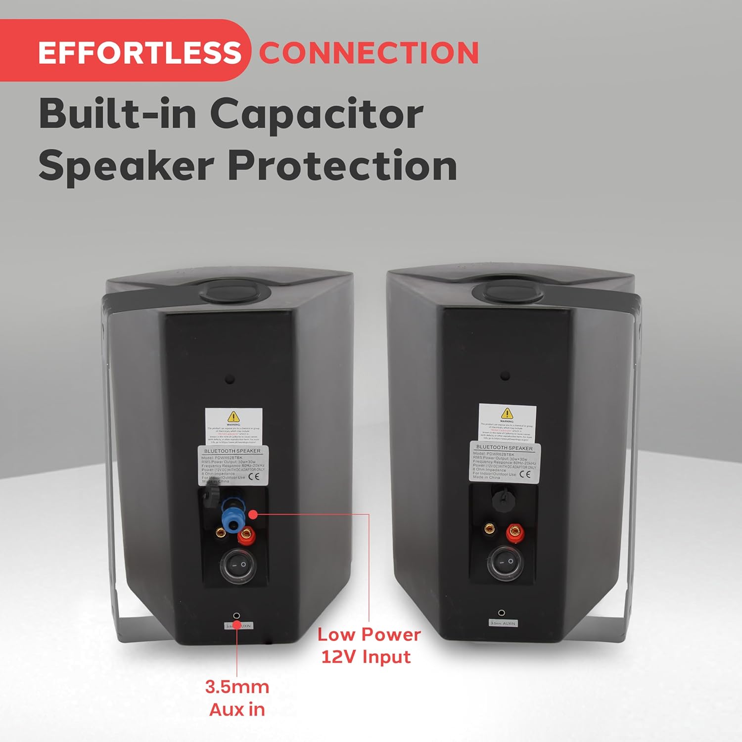 Detalle de Pyle Bluetooth Speakers: Waterproof Wall-Mounted System for Indoor & Outdoor Use