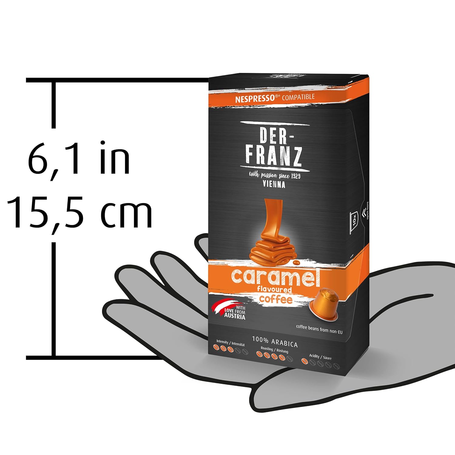 Thumbnail 5 de Der-Franz Nespresso kompatible Kaffee Kapseln – Karamell Aroma, Medium Roast (6 x 10 Kapseln)