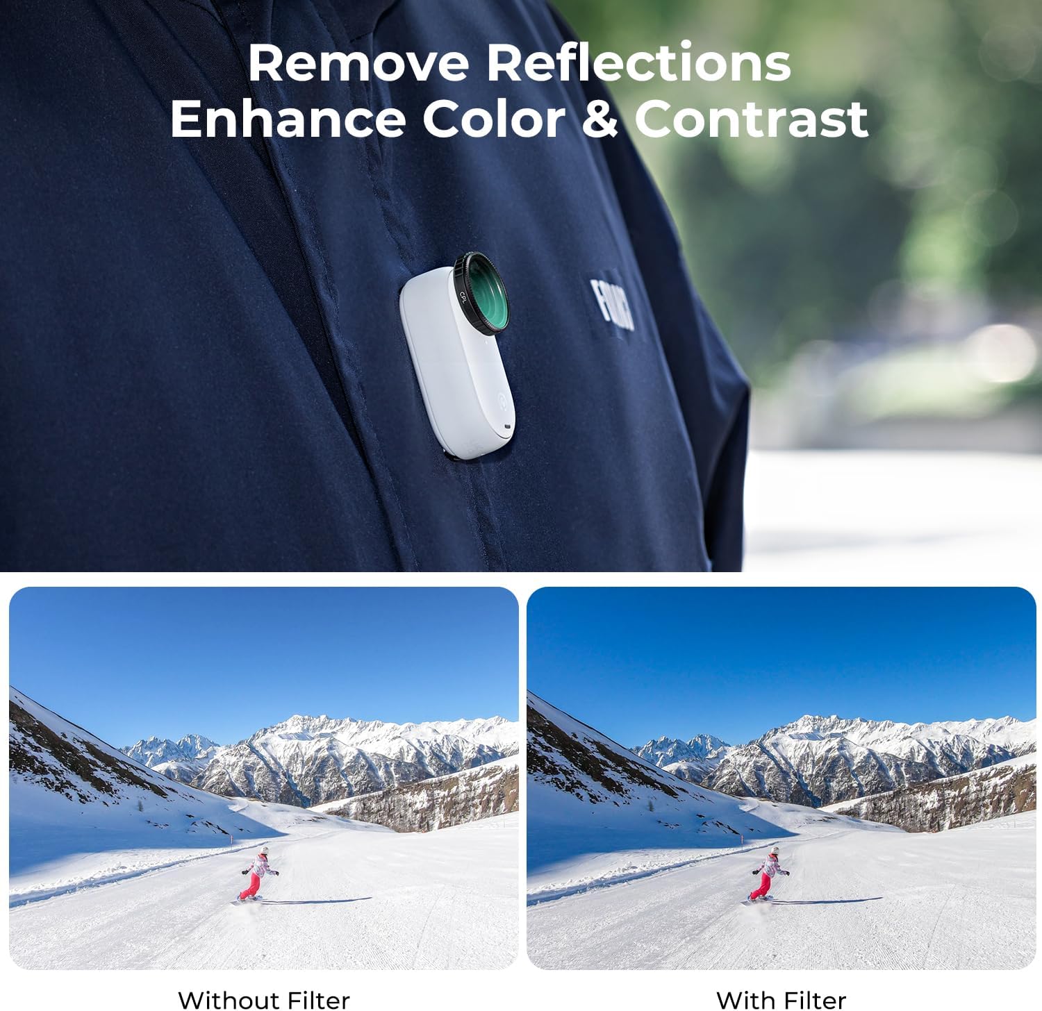 Thumbnail 3 de K&F Concept UV CPL ND4 Filter Kit for Insta360 GO 3S