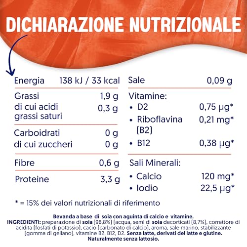 Detalle de ALPRO SENZA ZUCCHERI Bevanda di soia 1 L (8 confezioni) – naturalmente senza lattosio, arricchita con vitamine B2, B12 e D2