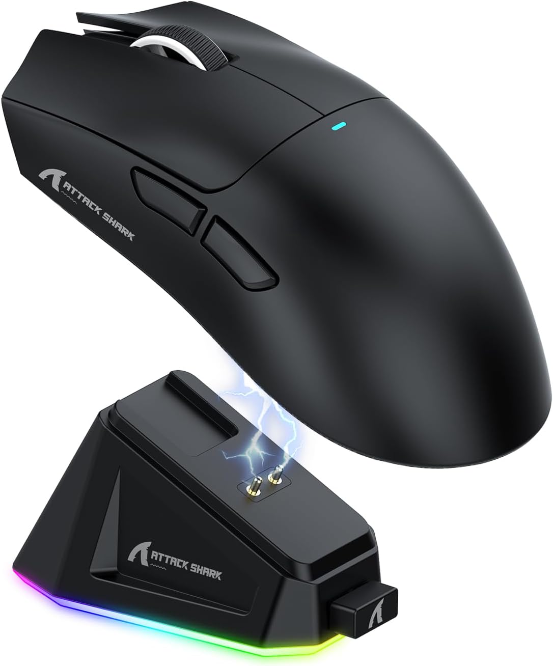Detalle de ATTACK SHARK X11 Gaming-Maus mit magnetischer Ladestation, 22.000 DPI PixArt PAW3311 & 3 Modi (BT/2.4G/USB-C)