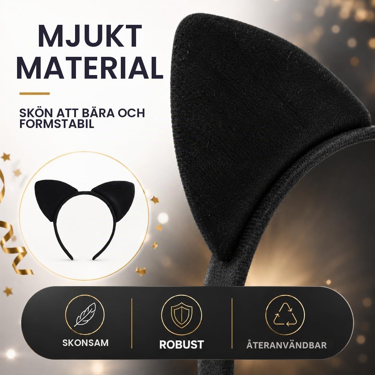 Detalle 2 de 2-i-1 Minnie Mouse-utklädningsset för kvinnor med musöron och handskar