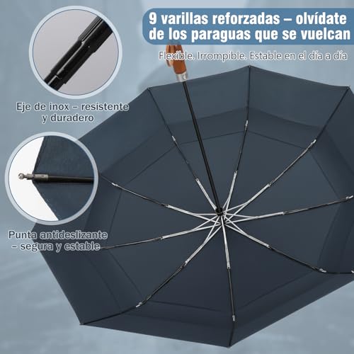 Thumbnail 7 de ZOMAKE: paraguas plegable antiviento grande de 139 cm