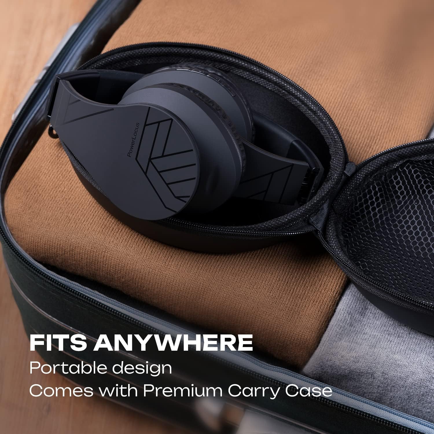 Thumbnail 6 de PowerLocus Bluetooth Over-Ear Headphones (Black) – wireless & wired with mic, microSD/TF and FM