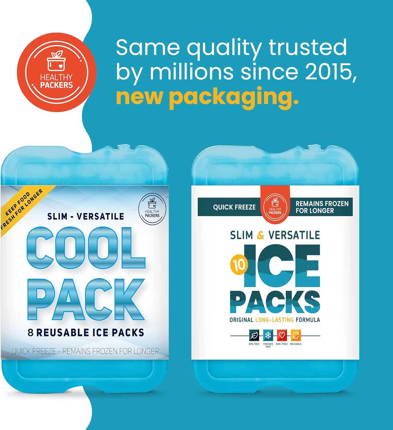 Thumbnail 6 de Healthy Packers Slim Reusable Gel Ice Packs (Set of 10) for Lunch Boxes & Coolers