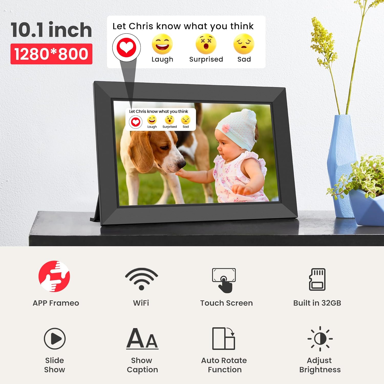 Thumbnail 3 de BIGASUO Frameo 10.1-inch digital photo frame