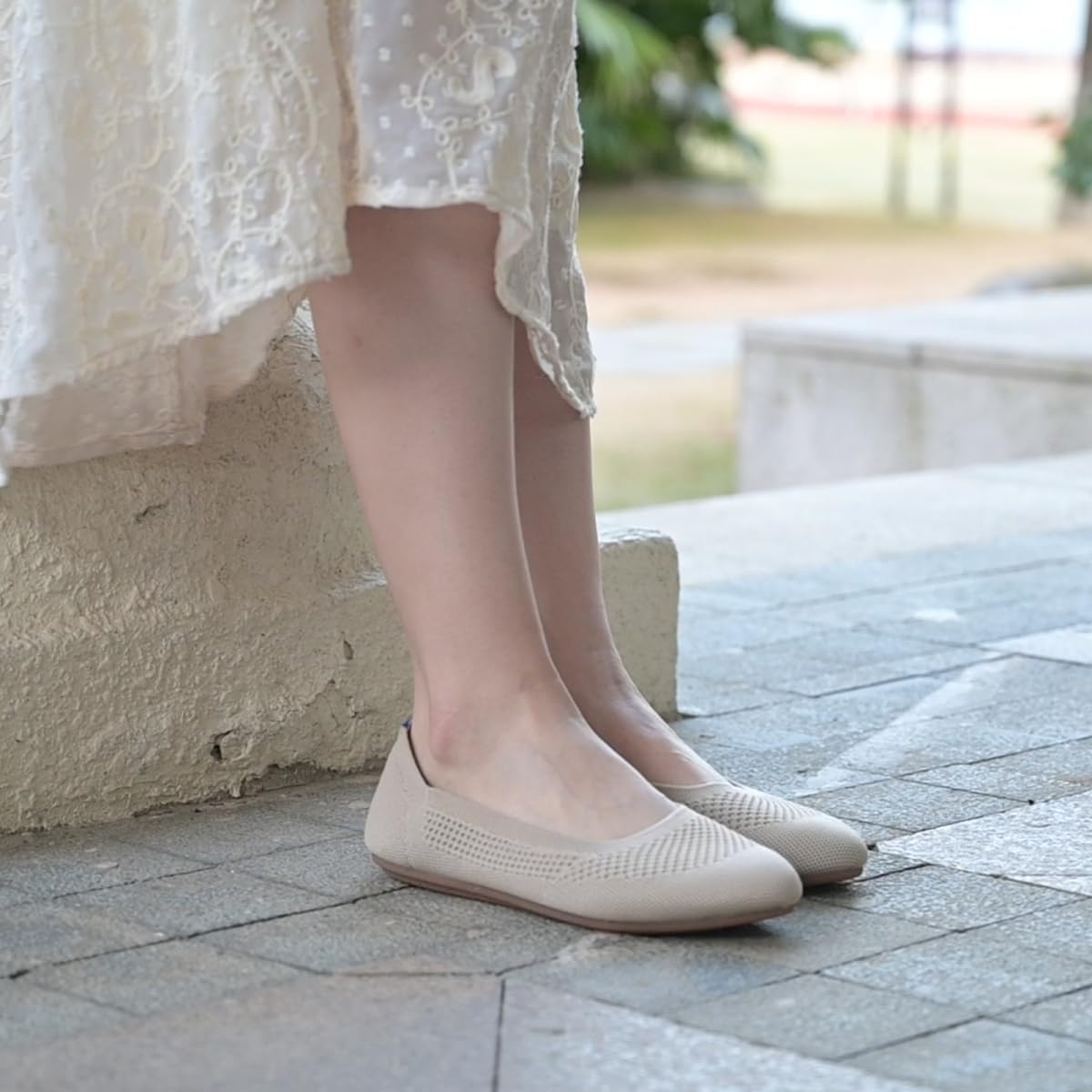Thumbnail 6 de Puxowe Damen Strick-Ballerinas mit Keilabsatz